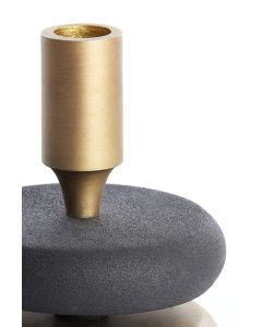 Candle stick Ø11x20 cm VELOUS antique bronze+matt black