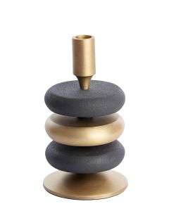 Candle stick Ø11x20 cm VELOUS antique bronze+matt black