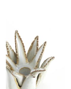 Candle holder Ø11,5x11,5 cm CACTUS ceramics cream