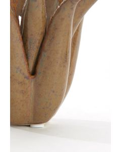 Candle holder Ø11,5x11,5 cm CACTUS ceramics brown-grey