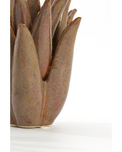 Candle holder Ø13x16 cm CACTUS ceramics brown-grey