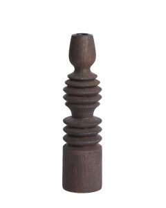 Candle holder Ø7,5x28 cm AFIFE wood matt dark brown