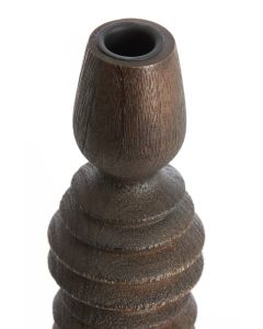 Candle holder Ø7,5x36 cm AFIFE wood matt dark brown
