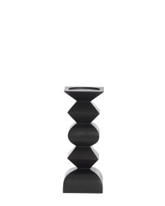 Candle holder Ø10,5x26 cm ALVERCA wood matt black