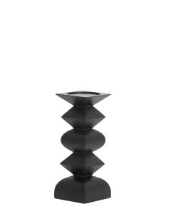 Candle holder Ø10,5x26 cm ALVERCA wood matt black