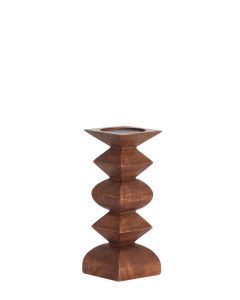 Candle holder Ø10,5x26 cm ALVERCA wood russet