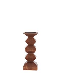 Candle holder Ø10,5x26 cm ALVERCA wood russet