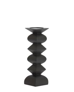 Candle holder Ø10,5x33,5 cm ALVERCA wood matt black