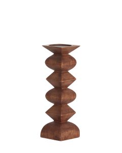 Candle holder Ø10,5x33,5 cm ALVERCA wood russet