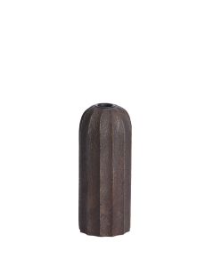 Candle holder Ø7,5x18,5 cm OFIR wood matt dark brown