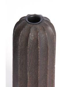 Candle holder Ø7,5x18,5 cm OFIR wood matt dark brown