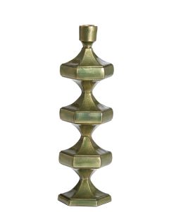 Candle holder 10x9x33 cm WAMBIRI shiny green gold