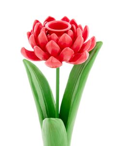 Candle stick on base 10x9,5x25,5 cm ZAPILO dark pink+red