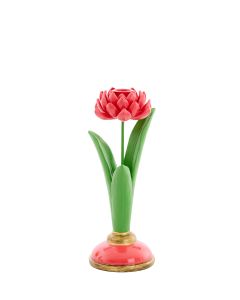 Candle stick on base 10x9,5x25,5 cm ZAPILO dark pink+red