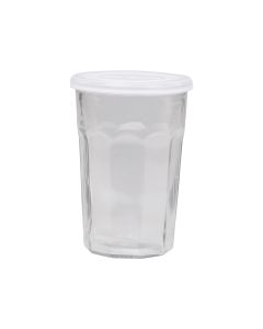 French Latte glass w. grooves