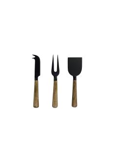 Cheeseknives w. wooden handle set of 3