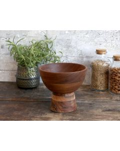 Laon Bowl on foot acacia wood