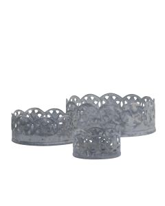 Candle Trays w. flower edge set of 3