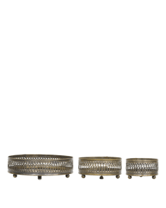 Tray w. lace edge set of 3