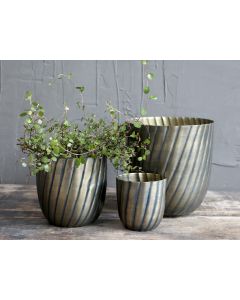 Planter w. grooves set of 3
