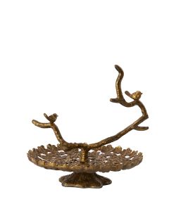 Dish on base 37x35,5x37 cm BIRD antique bronze