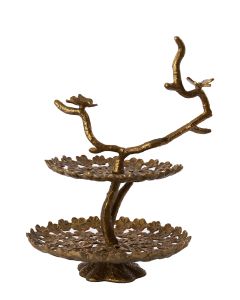 Stand 2 layers 37x35,5x53 cm BUTTERFLY antique bronze