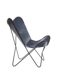 Chair 72x72x84 cm BUTTERFLY leather blue