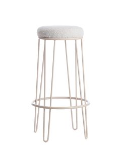 Bar stool Ø41x73 cm ALICE bouclé cream+cream