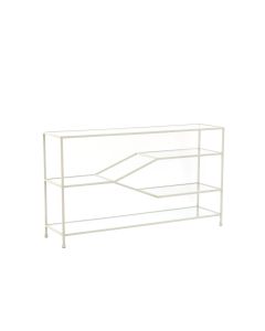 Console 140x35x80 cm AINO glass clear+cream