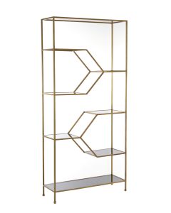 Cabinet open 100x34x214 cm AINO glass smoked+antique bronze