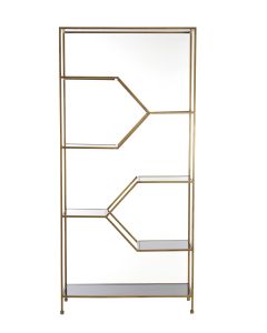 Cabinet open 100x34x214 cm AINO glass smoked+antique bronze