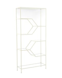 Cabinet open 100x34x214 cm AINO glass clear+cream