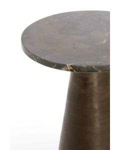 Side table Ø36x51 cm YNEZ dark brown marble+dark brown