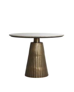Dining table Ø100x75 cm RIANNE marble taupe-antique bronze