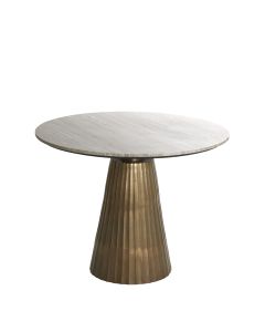 Dining table Ø100x75 cm RIANNE marble taupe-antique bronze