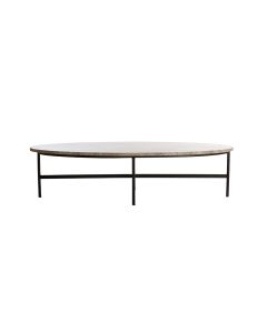 Coffee table 140x65x35 cm LOES marble brown-black