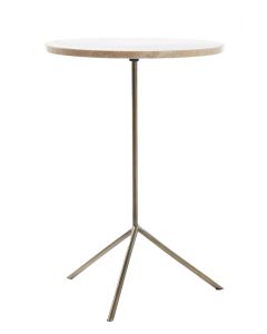 Side table S/2 Ø36x50+Ø40x54 cm GIMI cream travert+ant bronz