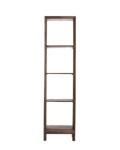 Cabinet open 48x35x190 cm SONDRIO wood matt dark brown