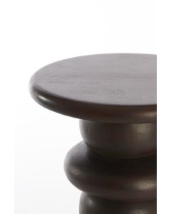 Side table Ø40x45 cm AZALAS wood dark brown