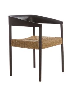 Chair 60,5x57x76,5 cm DELMAR wood dark brown+seagrass