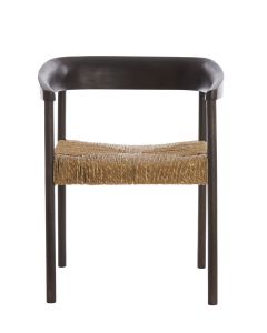 Chair 60,5x57x76,5 cm DELMAR wood dark brown+seagrass
