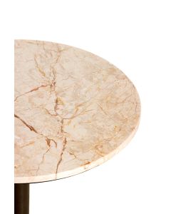Side table Ø48x53 cm PAZO sand-pink marble+dark brown
