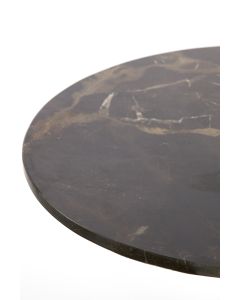 Side table Ø48x53 cm PAZO dark brown marble+dark brown
