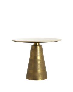 Dining table Ø100x78 cm YNEZ travertine sand+antique bronze
