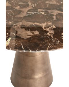 Dining table Ø100x78 cm YNEZ dark brown marble+dark brown