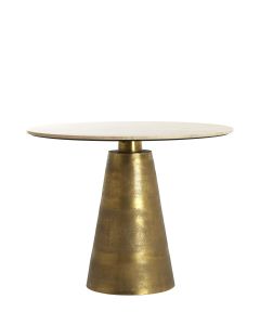 Dining table Ø120x78 cm YNEZ travertine sand+antique bronze