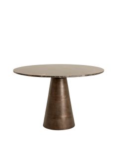 Dining table Ø120x78 cm YNEZ dark brown marble+dark brown