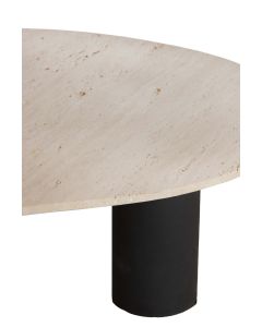 Coffee table 130x80x30 cm LASICA travertine sand+black