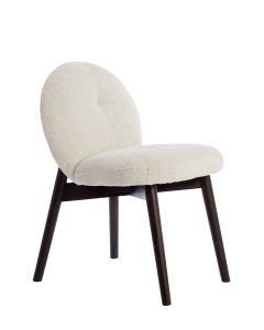Dining chair 59x50x83 cm SINOSA cream+wood dark brown
