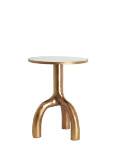 Side table Ø40,5x53 cm MELLO shiny brown bronze+glass taupe
